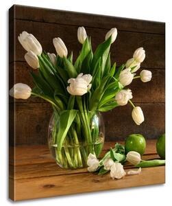 Gario Obraz na plátne Biele tulipány Veľkosť: 70 x 50 cm
