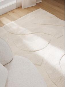Ručne tkaný vlnený koberec s reliéfnou štruktúrou Clio