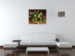 Obraz na plátne Biele tulipány Rozmery: 100 x 70 cm