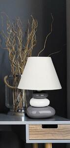 Dizajnová stolná lampa SALEM, sivo-biela