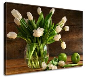 Gario Obraz na plátne Biele tulipány Veľkosť: 70 x 50 cm