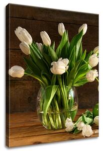 Gario Obraz na plátne Biele tulipány Veľkosť: 40 x 50 cm