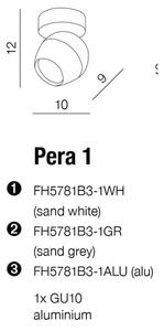 Nástenné svietidlo AZZARDO PERA 1 sand grey AZ1245