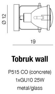 Retro a vintage svietidlo AZZARDO TOBRUK concrete wall AZ1584