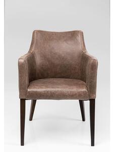 Mode stolička hnedá koža
