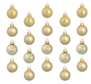 Set vianočných ozdôb v zlatých odtieňoch