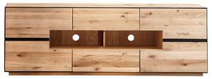 SKRINKA POD TV, divoký dub, antracitová, 181/62/47 cm Linea Natura - Komody