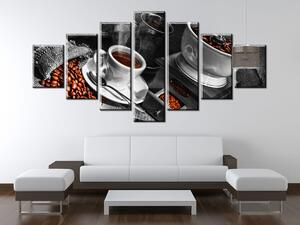Obraz na plátne Káva arabica - 7 dielny Rozmery: 140 x 80 cm