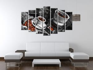 Obraz na plátne Káva arabica - 7 dielny Rozmery: 140 x 80 cm