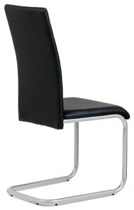Moderná jedálenská stolička v čiernej koženke s pohupovacou podnožou (a-102 čierna)