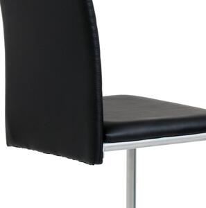 Moderná jedálenská stolička v čiernej koženke s pohupovacou podnožou (a-102 čierna)