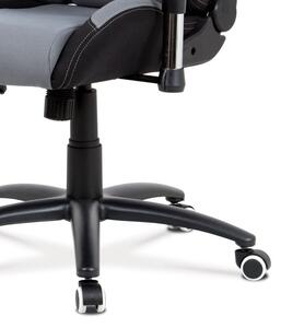 Herná stolička v športovom dizajne v šedej látke s čiernymi detailami (a-F01 sivá)
