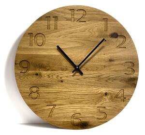 Karlsdesign.sk - Nástenné hodiny z dubového dreva - SLIM - 30cm - Biela - Bez gravírovania