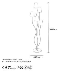 Dizajnová stojanová lampa Daneil III 160 cm viacfarebná