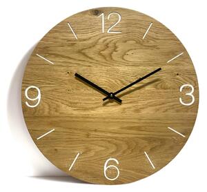 Karlsdesign.sk - Nástenné hodiny z dubového dreva - OAK White - 30cm - Biela - Bez gravírovania