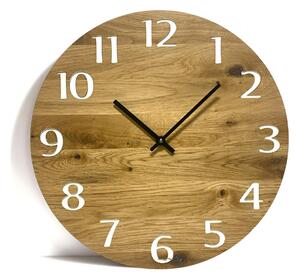 Karlsdesign.sk - Nástenné hodiny z dubového dreva - SLIM White - 30cm - Biela - Bez gravírovania