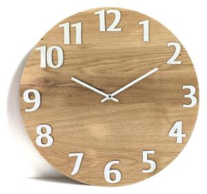 Karlsdesign.sk - Dubové hodiny - PANAMA White - 30cm - Biela - Bez gravírovania