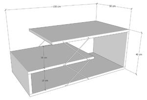 Dizajnový konferenčný stolík Halston 100 cm vzor dub