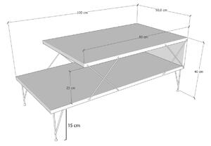 Dizajnový konferenčný stolík Baam 100 cm vzor dub