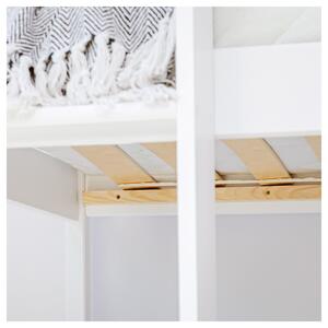 Poschodová posteľ ZANDER biela, 90x200 cm