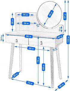 Dekorstudio Toaletný stolík s LED zrkadlom SCANDI