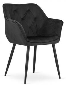 Jedálenská stolička MADERA zamat - čierna