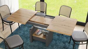 Konferenčný stolík LEXUS, rozkladací, s funkciou zdvíhania dosky, dub artisan / antracit