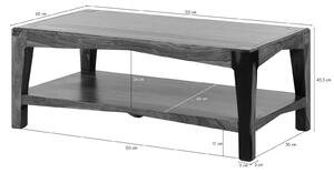 ANCONA Konferenčný stolík, Palisander 115x60x45 tmavo hnedý lakovaný