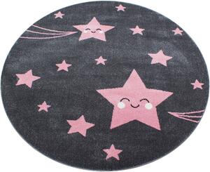 Ayyildiz Detský kusový koberec KIDS 0610, Okrúhly, Ružová Rozmer koberca: 120 cm KRUH