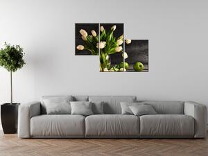Gario 3 dielny obraz na plátne Krémové tulipány Veľkosť: 90 x 70 cm
