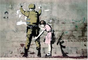 Plagát, Obraz - Banksy street art - Graffiti Soldier and girl, (59 x 42 cm)
