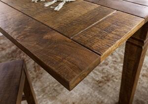 RODEZ Jedálenský stôl s rozkladacími listami mango 140-180x90x76 tmavo hnedý olejovaný