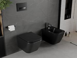 MEXEN - Madox WC misa Rimless doska so spomaľovacím mechanizmom Slim, duroplast, čierna matná - 30154070