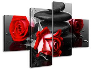 Obraz na plátne Roses and spa - 4 dielny Rozmery: 120 x 70 cm