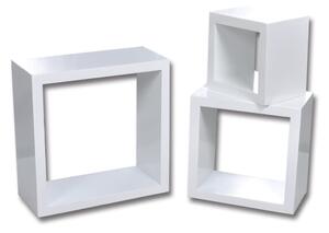 Nástenné poličky v tvare kocky 6 ks biele