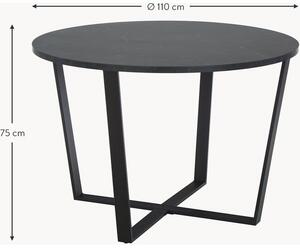 Okrúhly stôl s mramorovým vzhľadom Amble, Ø 110 cm