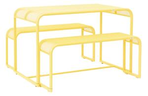 Žltý kovový balkónový stolík Garden Pleasure MWH, 63 x 110 cm