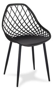 Dekorstudio Jedálenská stolička OSLO čierna na čiernych kovových nohách