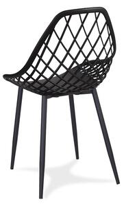 Dekorstudio Jedálenská stolička OSLO čierna na čiernych kovových nohách