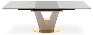 Jedálenský stôl VOLINTANU sivý mramor/zlatá