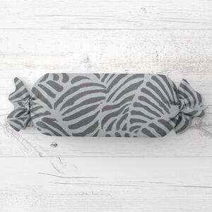 Biante Vankúš valec bonbon Sandra SA-805 Veľký sivý abstraktný listový vzor 15x40 cm