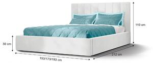 Manželská posteľ s vysokým čelom DENVER - biela Rozmer: 160x200