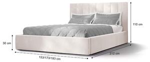 Manželská posteľ s vysokým čelom DENVER - krémová Rozmer: 180x200