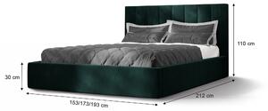 Manželská posteľ s vysokým čelom DENVER - zelená Rozmer: 180x200