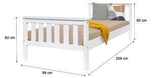 Jednolôžková posteľ Nora 90x200 - biela