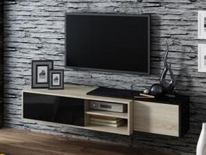 TV stolík Sitar (prírodné drevo + čierna). Vlastná spoľahlivá doprava až k Vám domov. 1048100