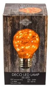 SVENSKA LIVING Dekoračná žiarovka LED E27 A60 teplá žltá