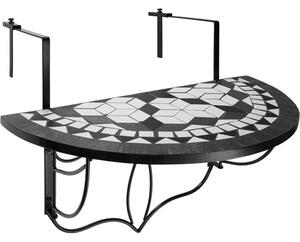 Závesný polkruhový stôl na balkón- čierny