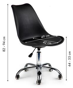ModernHome Kancelárska otočná stolička s vankúšom - čierna