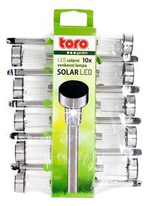 TORO Solárne vonkajšie LED svetlo TORO 10ks